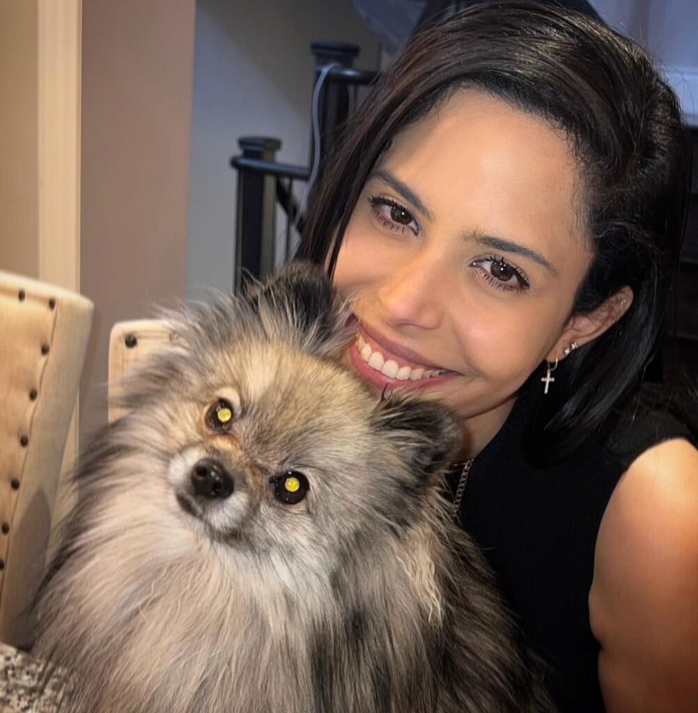 Chica "Maria Lopez" with her dog