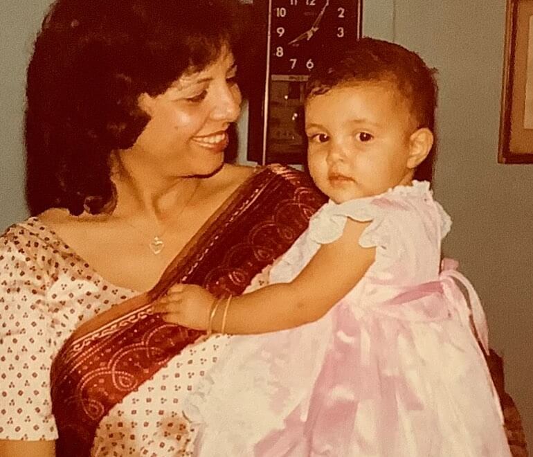 Nazneen Contractor with her mother