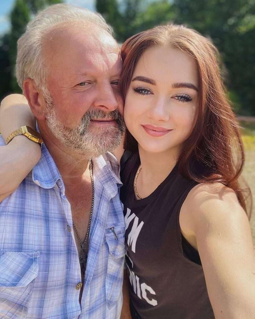 Iryna Frantsuz with her grand father