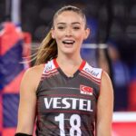 Zehra Güneş in a sleeveless top with black shorts, a random click from volleyball court