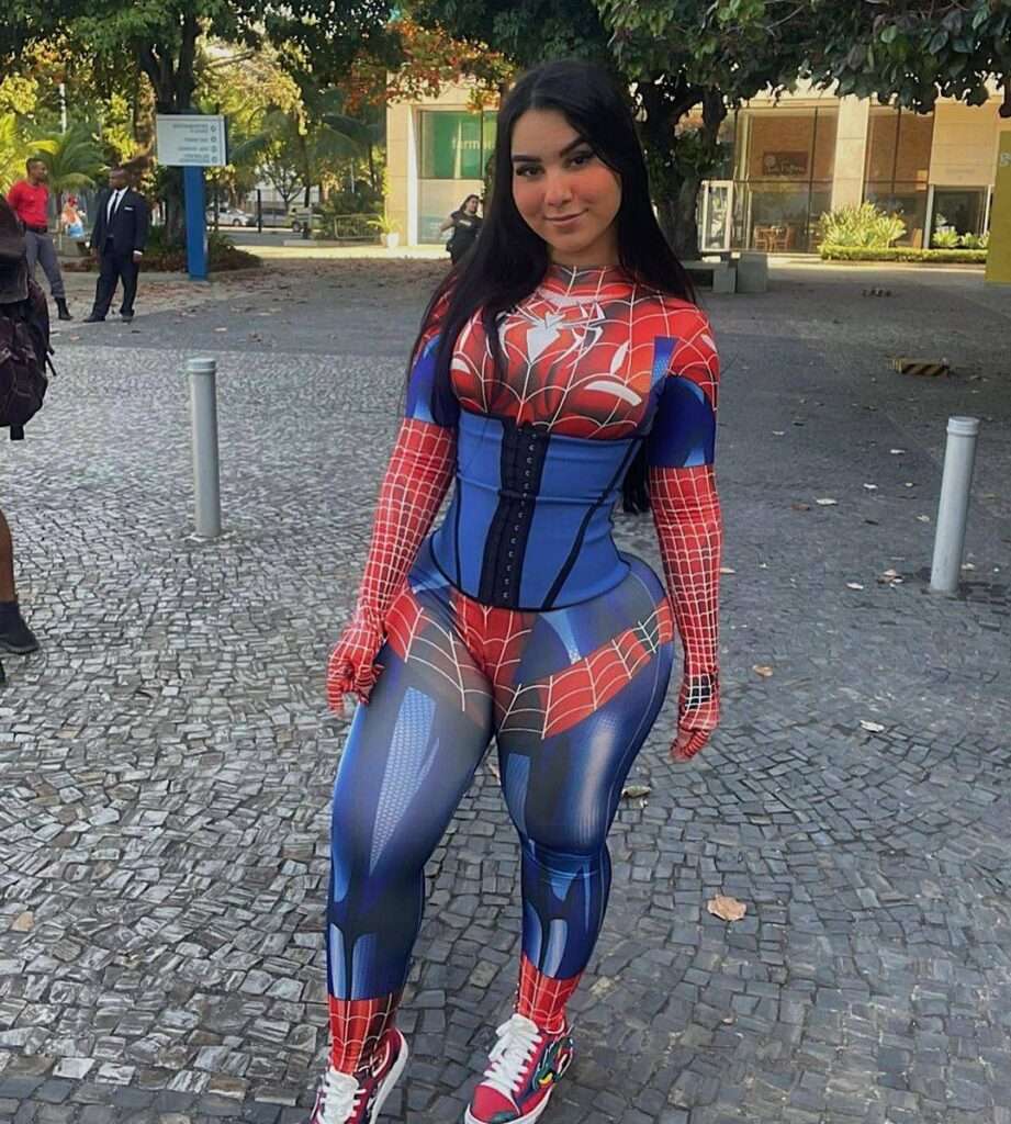 Victoria Matos in a cosplay costume while smiling towards camera
