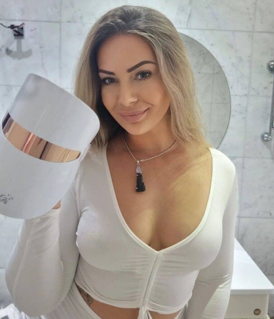 Monique De Dios wearing white bra and white trouser or standing and posing for the picture