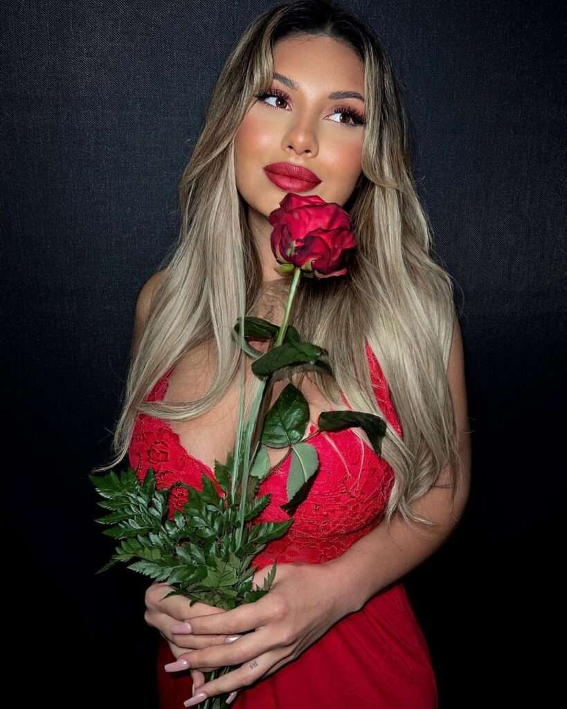 Xbellex is looking hot and sexy in red dress or holding the flower or posing for the picture