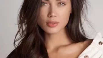 Georgina Mazzeo is wearing white dress or looking gorgeous or posing while taking the picture